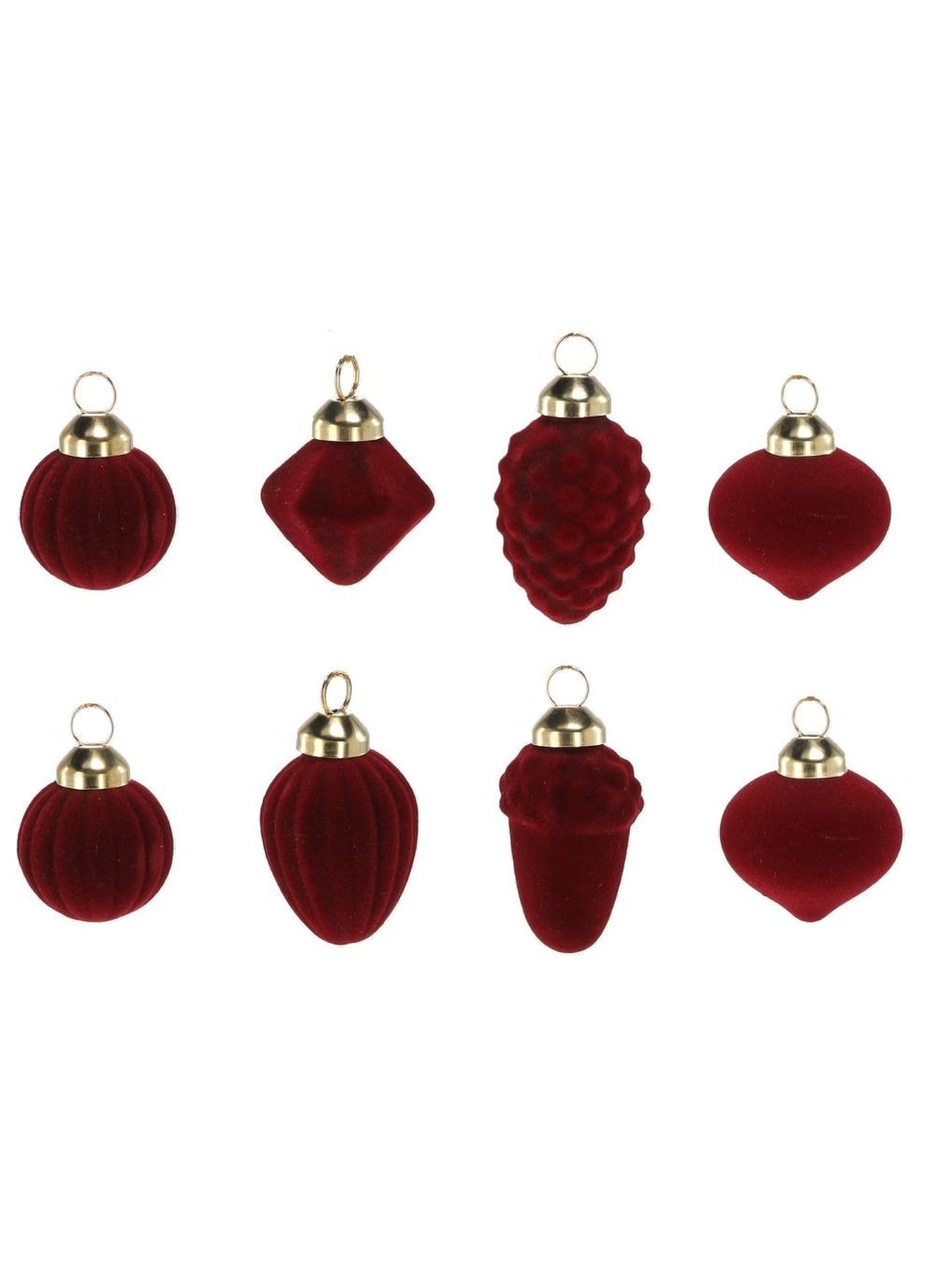 Ялинкові скляні прикраси комплект 8 шт, велюр покриття, бургунді Chomik (367114072)