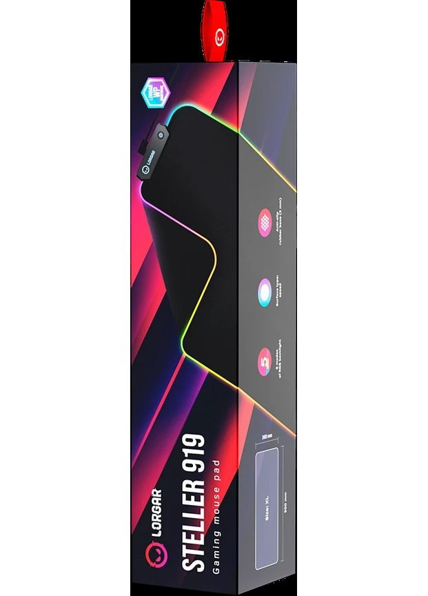 Килимок для миші Steller 919 RGB Black (LRG-GMP919) LORGAR (360422904)