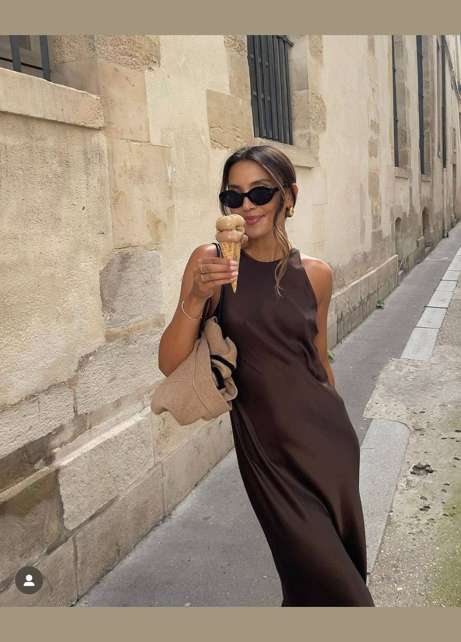 Коричнева святковий, карнавальний, вечірня сукня з шовку армані — нова колекція! з відкритими плечима queensleep_7km