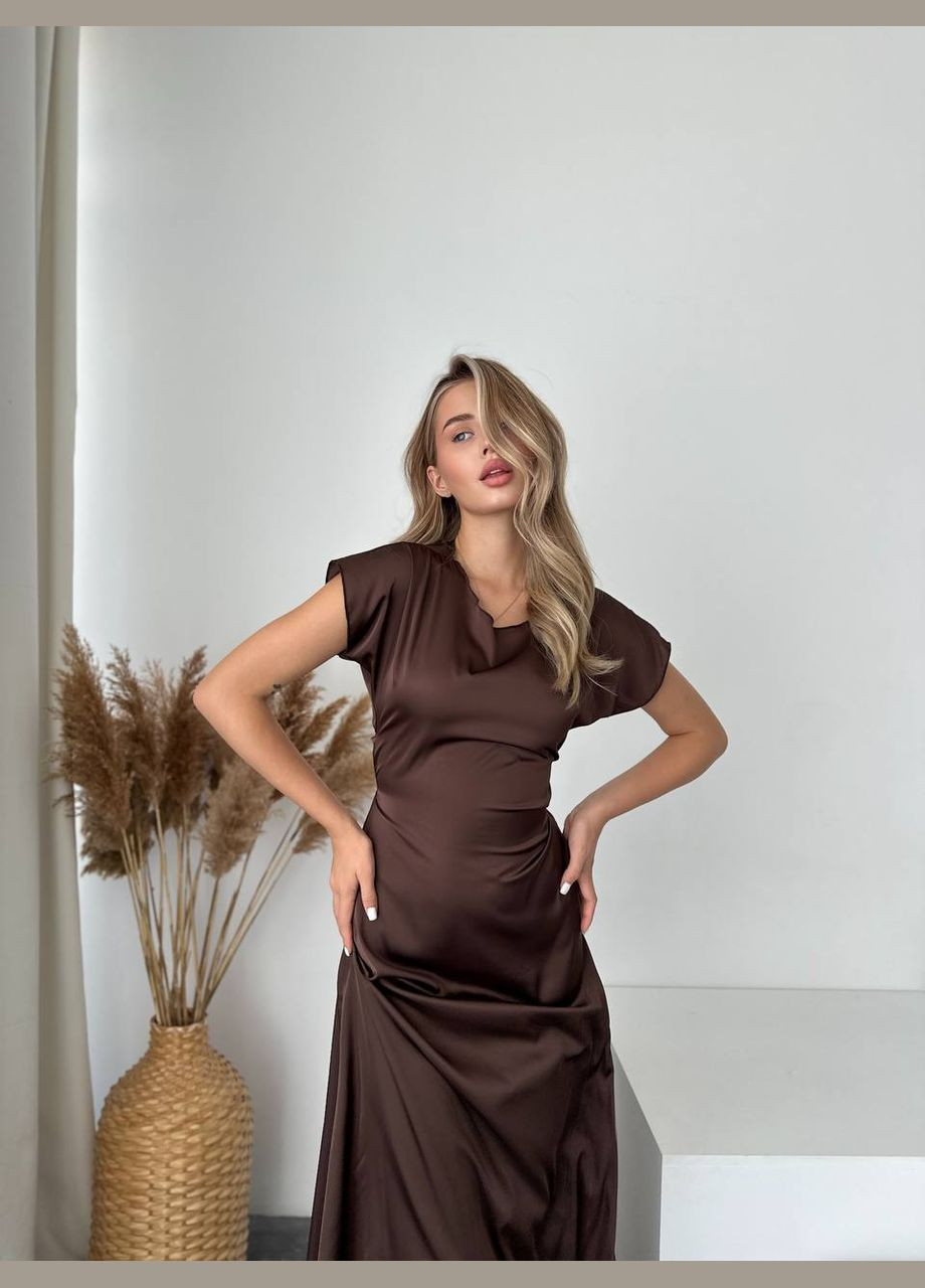 Коричневое повседневный женское платье макси Avanti однотонное