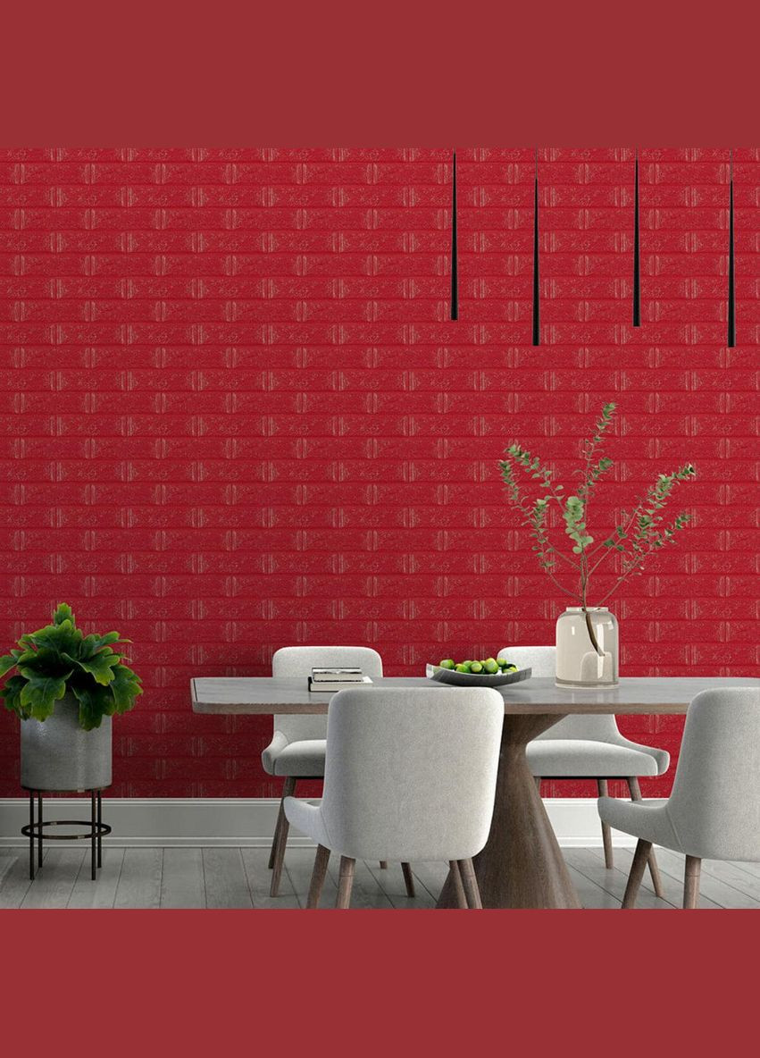 3D панель самоклеящийся кирпич малиновый 700х770х5мм (108-5) SW-00001364 Sticker Wall (300242295)