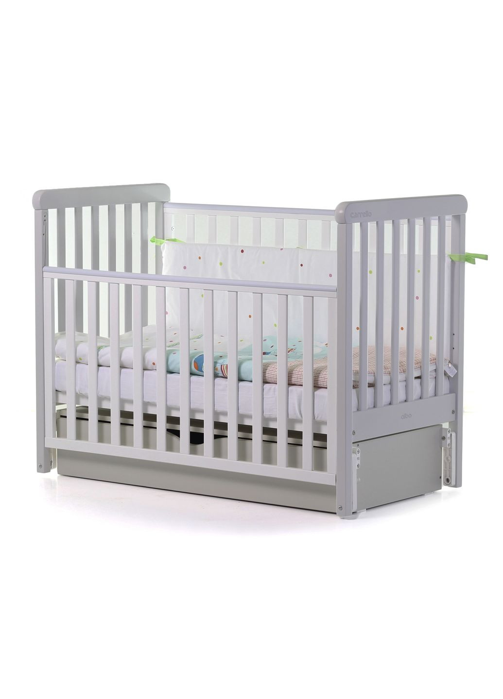 Кровать детская CARRELLO Alba Бело-Серый + короб маятникового механизма Светло-Серый / 1 / No Brand (285764354)