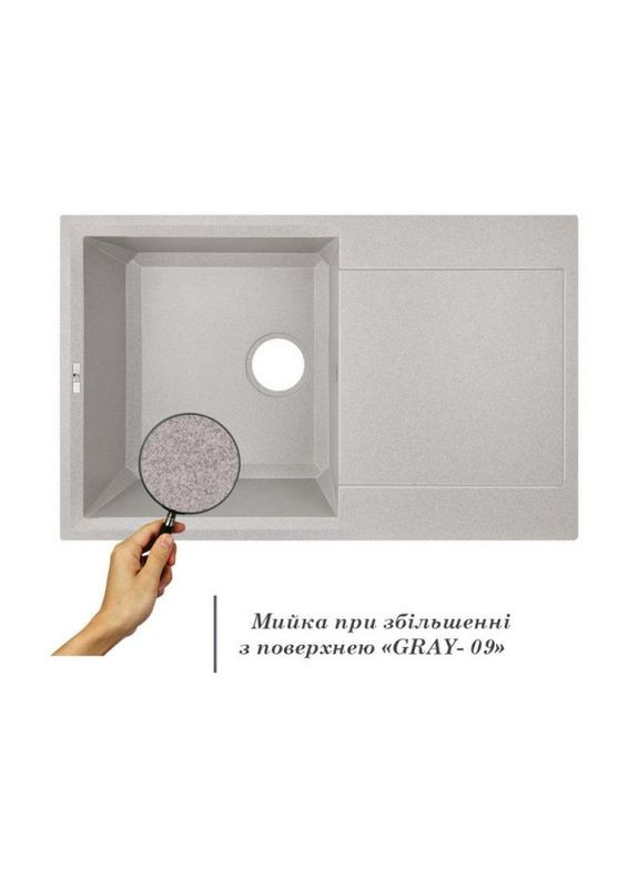 Кухонна мийка 790x495/230 GRA-09 (LIDZGRA09790495230) LIDZ (353495459)