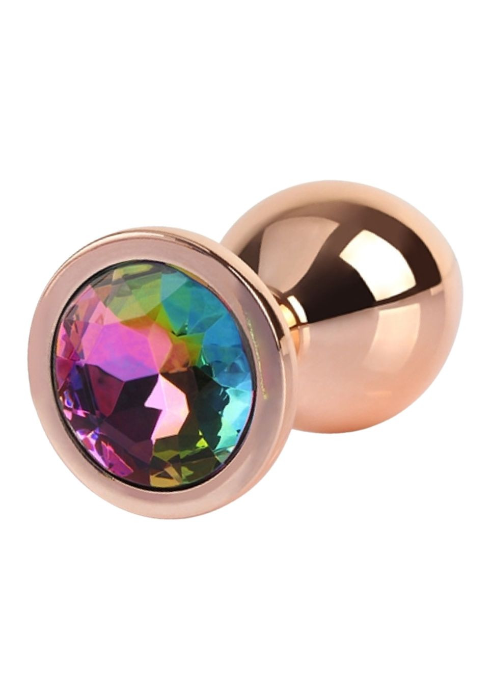 Анальна пробка золота MATRIX MONT з різнокольоровим каменем, розмір M Chisa (363980361)