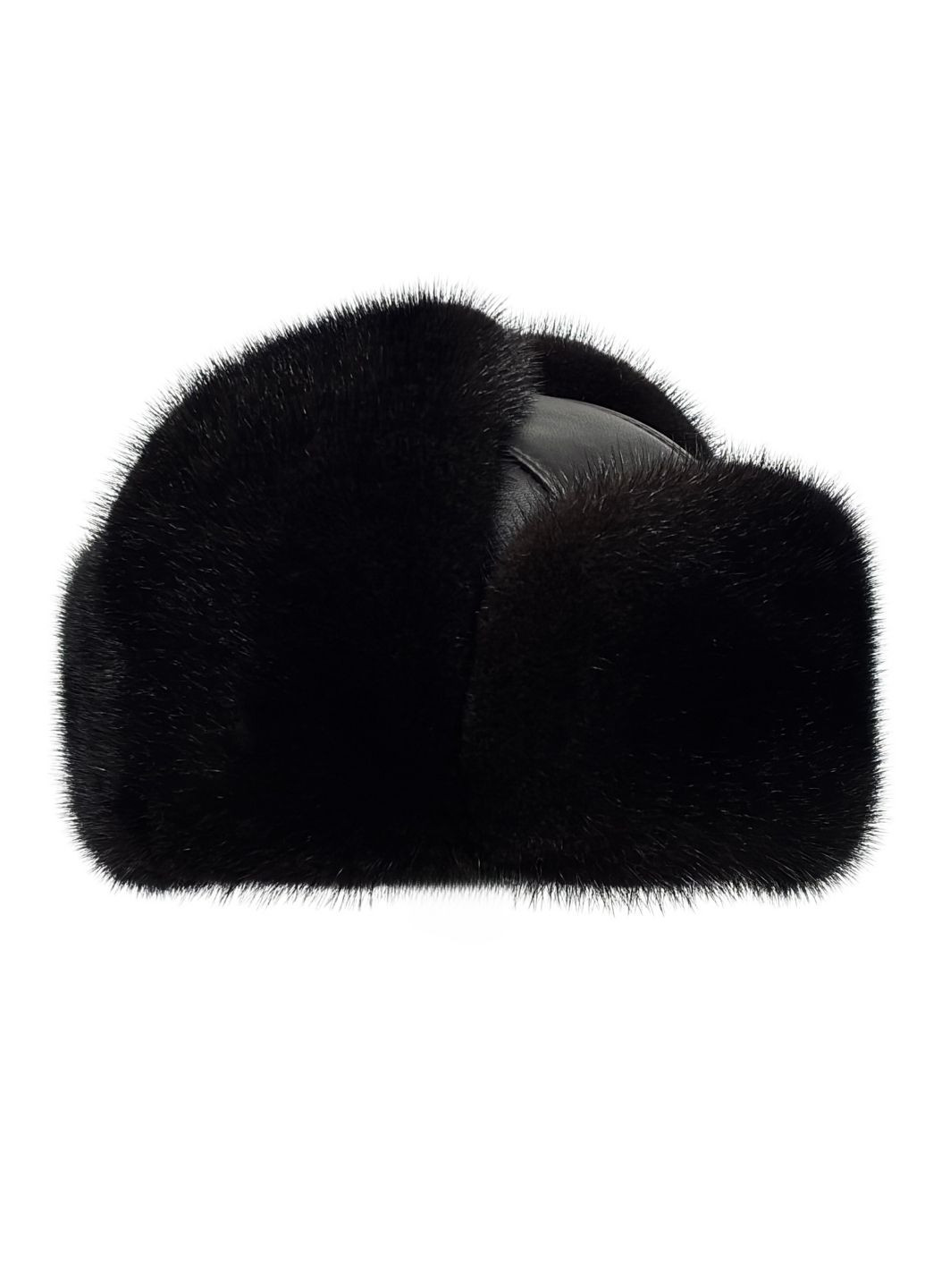 Чоловіча хутряна шапка норкова вушанка класична з натуральною шкірою Меховой Стиль Вова (301647363)