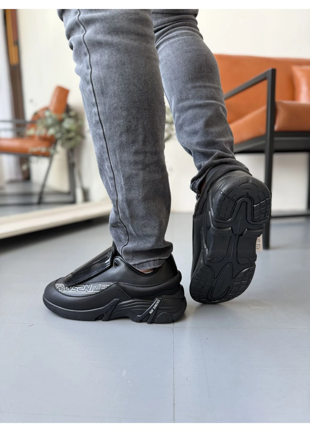 Черные летние кроссовки adidas x raf simons antei shell and pvc-trimmed black адидас раф симонс No Brand