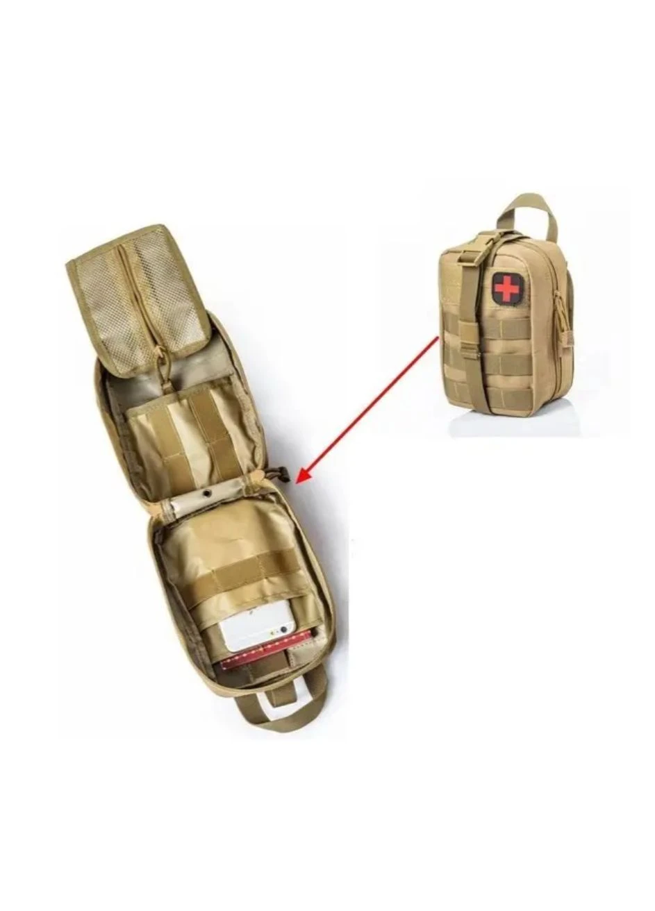 Тактичний підсумок аптечка Койот Cordura 600D, Molle, водонепроникний, швидкий доступ, ножів, документів і телефону No Brand (365280086)