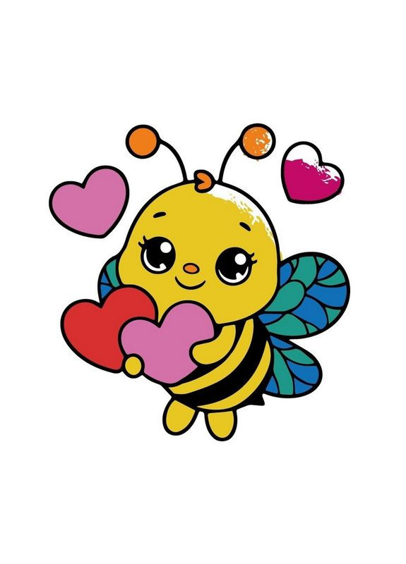 Дитяча розмальовка пальчиковими фарбами "Бджілка з сердечками" 15635-AC Art Craft (369502085)