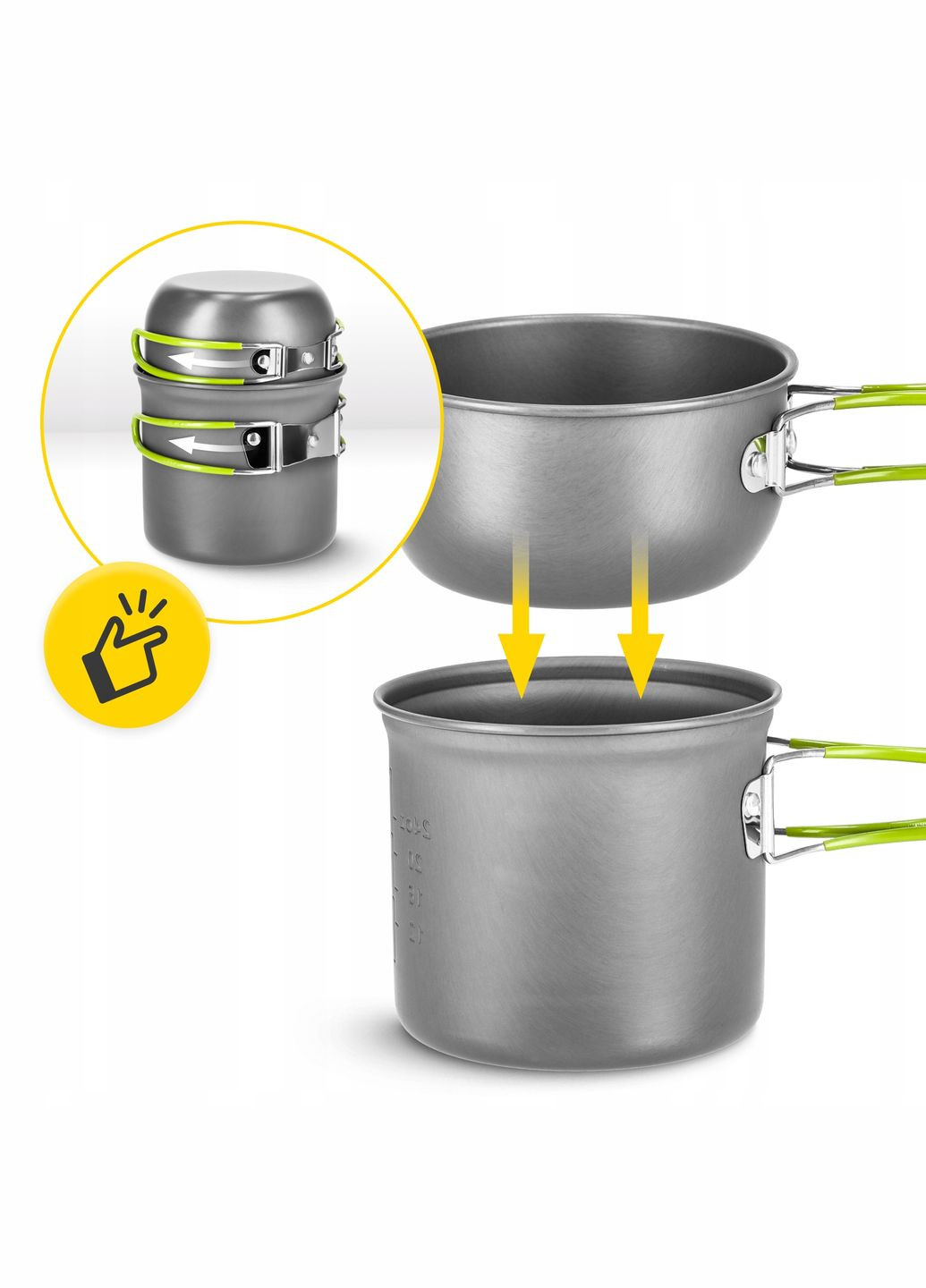 Набор посуды для кемпинга складной 5 шт 1.2 л Grey (P-5907739316813) Mountain Goat (345647630)