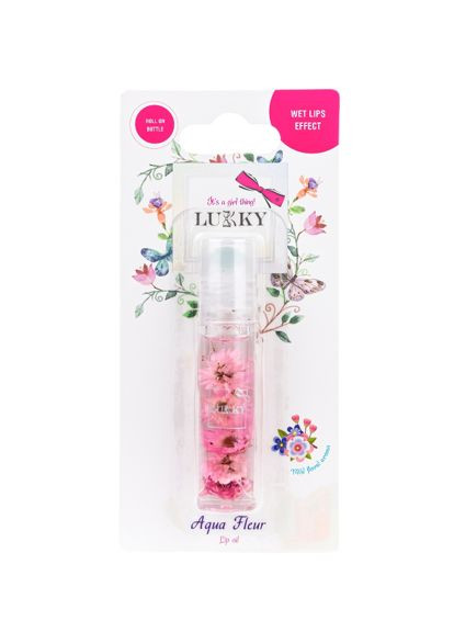 Масло-блеск для губ в ролике Aqua Fleur с розовыми цветами (T22004) Lukky (315798538)