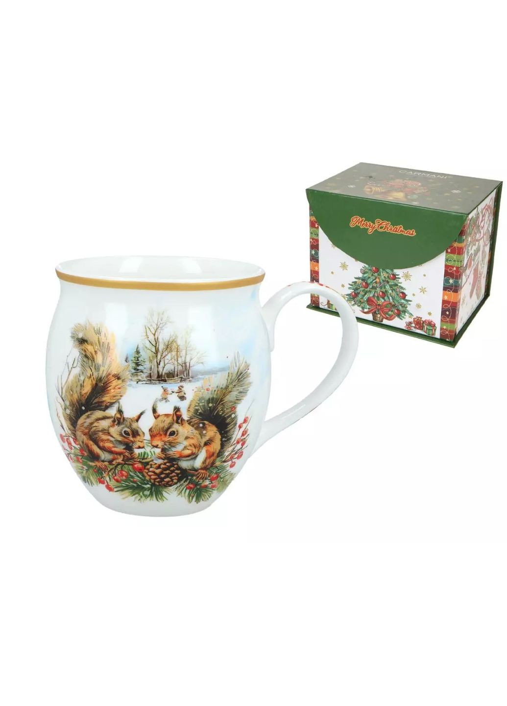 Новорічні кружки з листівкою Лісова магія, 475 мл (219-9087) Carmani (346286757)