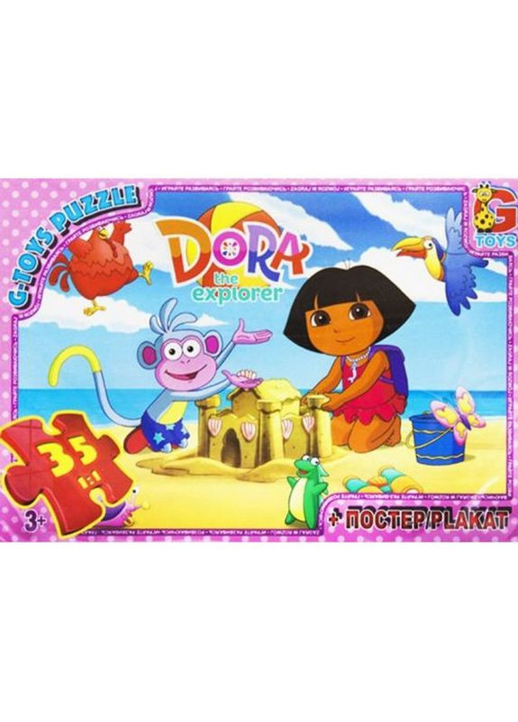 Детский пазл классический "Дора" DZ01 плакат 35 элементов G-Toys (367966562)