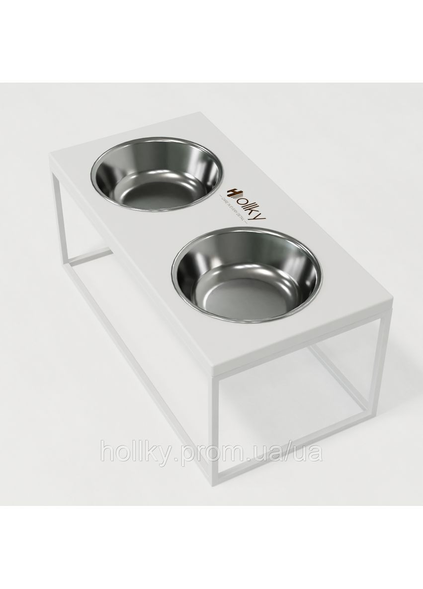 Миски на подставке для больших собак Base XL20 (2×1,8 л) BXL20-522620-WHWH Hollky (365652722)