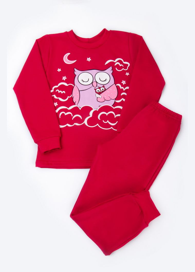 Малиновая всесезон пижама для девочек 02-2849-106н 104 см темно-малиновый сова Авекстекс