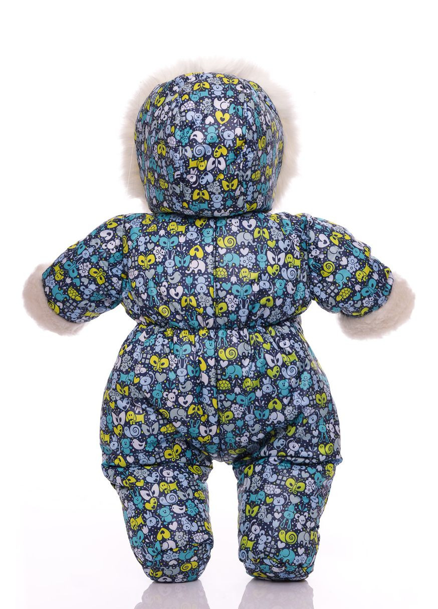 Человечек на меху для мальчика с принтом Животных синий 74 см (27579) BABYKROHA (297200000)