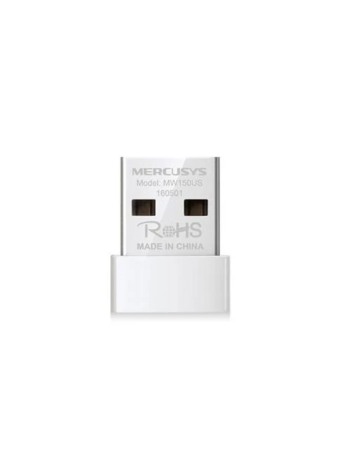 Мережевий адаптер MW150US, білий, USB, WiFi 4, 2.4 GHz (150 Мбіт/с), Nano, 1 внутрішня антена Mercusys (389370541)