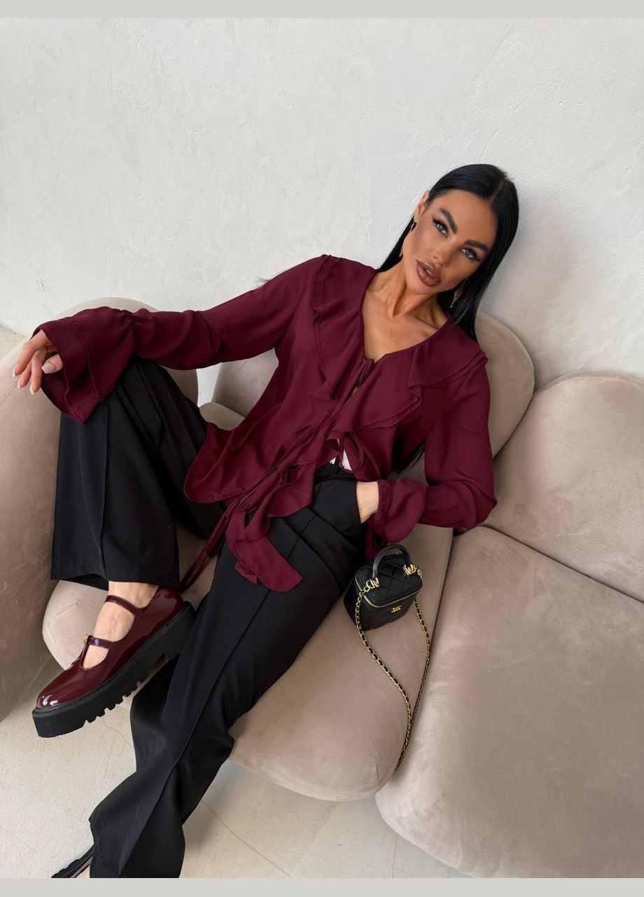 Бордовая блуза No Brand