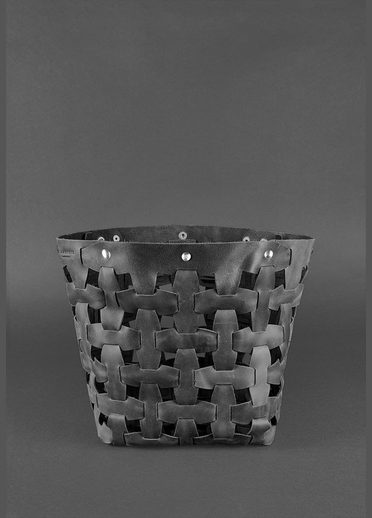 Кожаная женская плетеная сумка Пазл L черная Crazy Horse (A-026666) BlankNote шоппер (327874312)