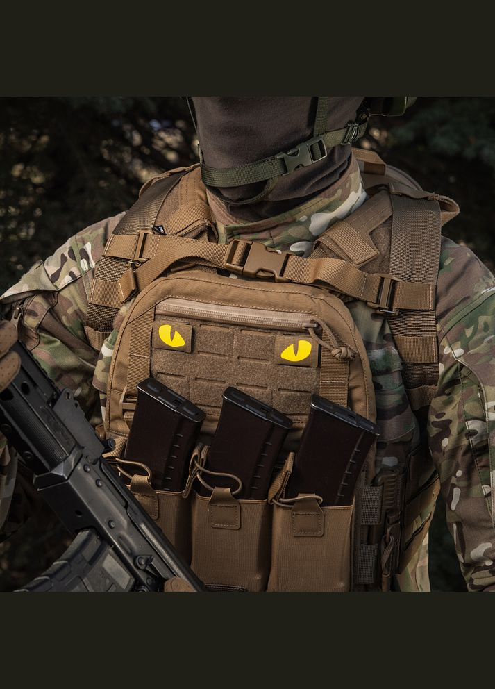 Нашивка Tiger Eyes Laser Cut (пара) Coyote/Yellow/GID M-TAC (315047789)