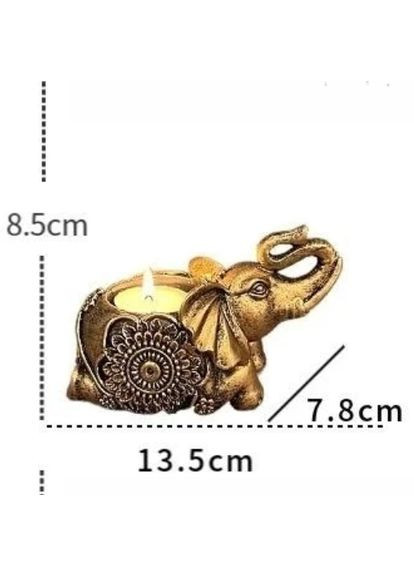 Декоративний свічник для чайної свічки фігурка зі смоли у вигляді Слона No Brand (278250128)