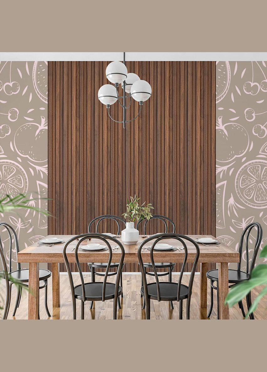 Декоративна стінова рейка каштан 3000*160*23мм (D) 3DPanda-1536 Sticker Wall (323155013)