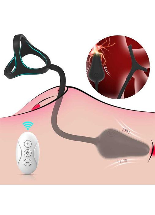 Вибро массажер простаты Funtasmo с эрекционным кольцом и пультом Д/К No Brand (335862665)