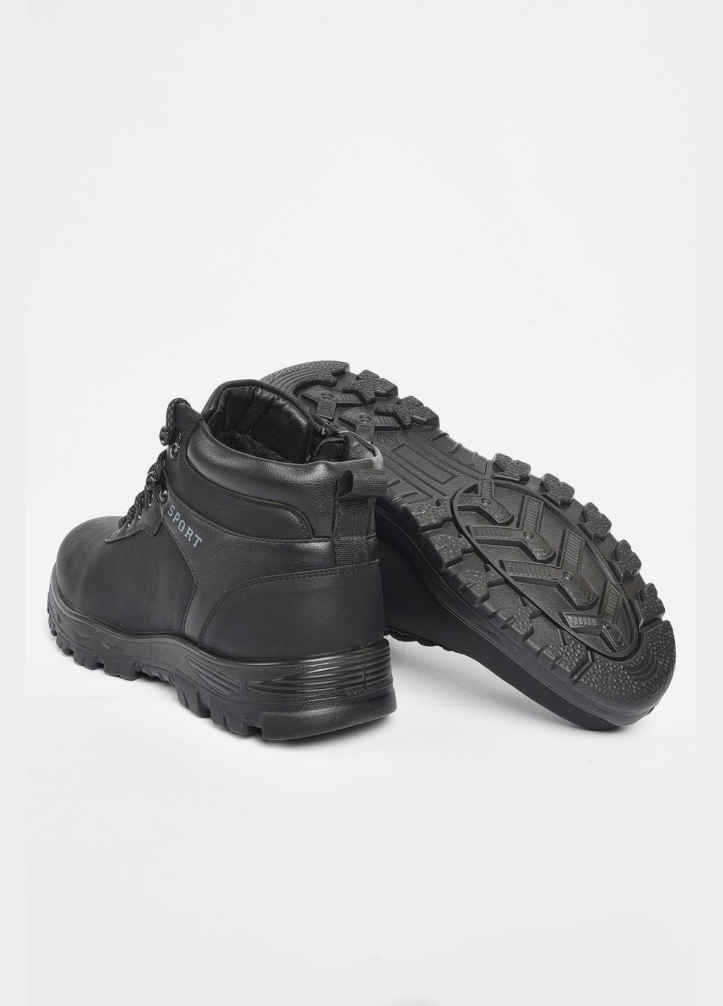 Черные зимние ботинки мужские зимние на меху черного цвета Let's Shop