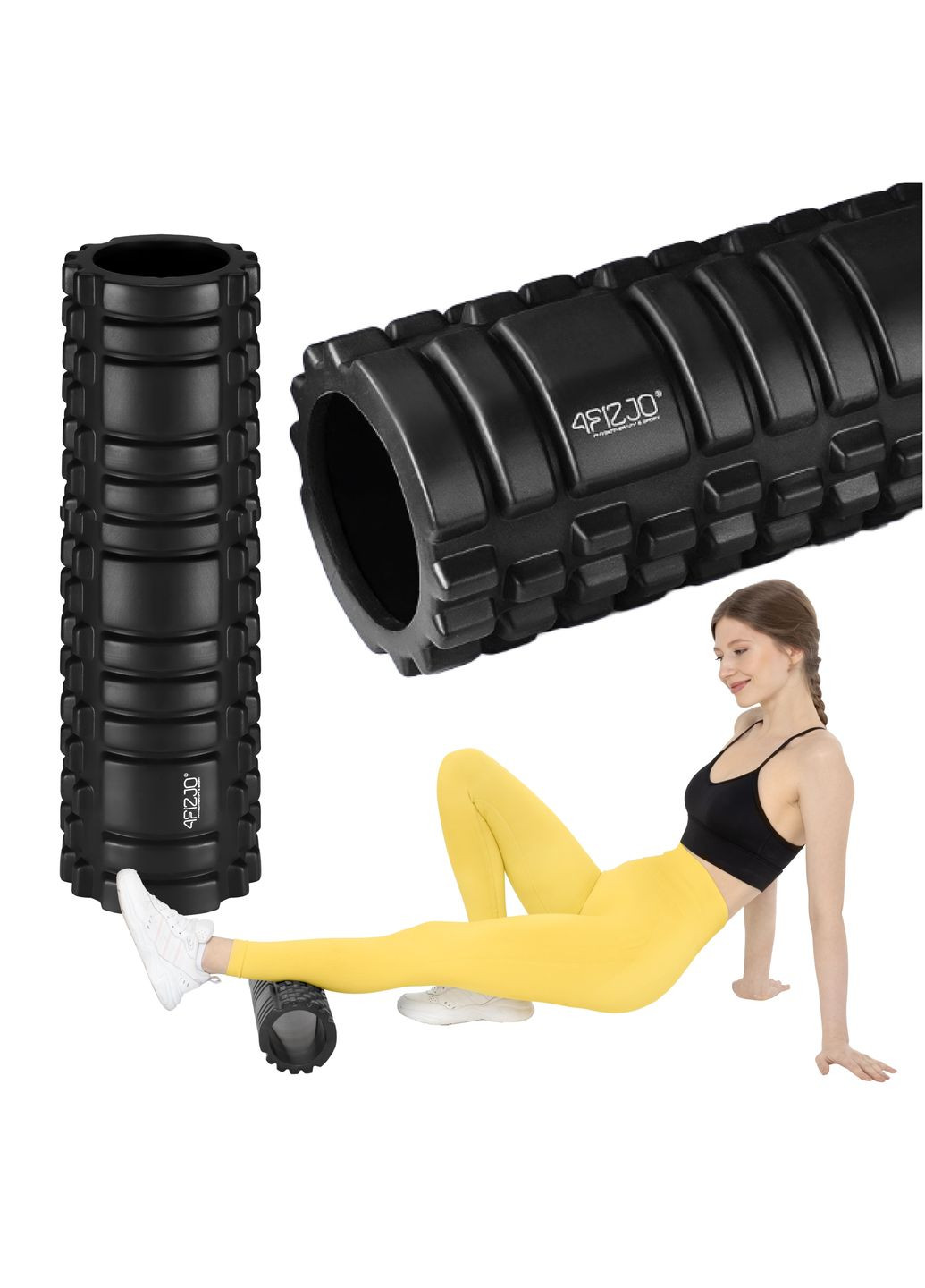 Массажный ролик 45 x 13.5 см (валик, роллер) Black () 4FIZJO P-5907739310545 (341528807)