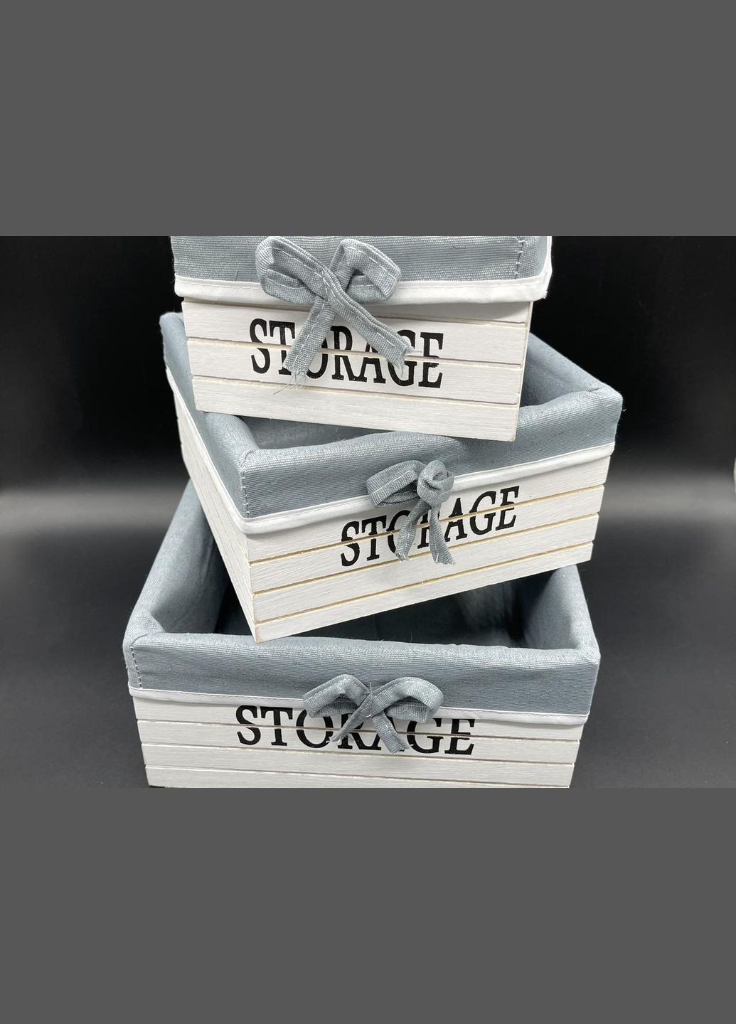 Деревянные ящики с тканью. 23х23х11см (FF-031-4) HM furnitura (330604250)