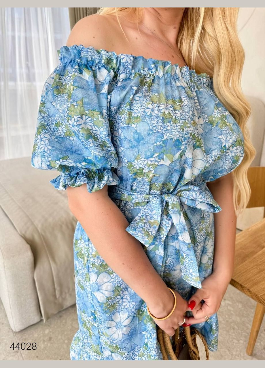 Блакитна повсякденний сукня міні з ліхтариками Liton