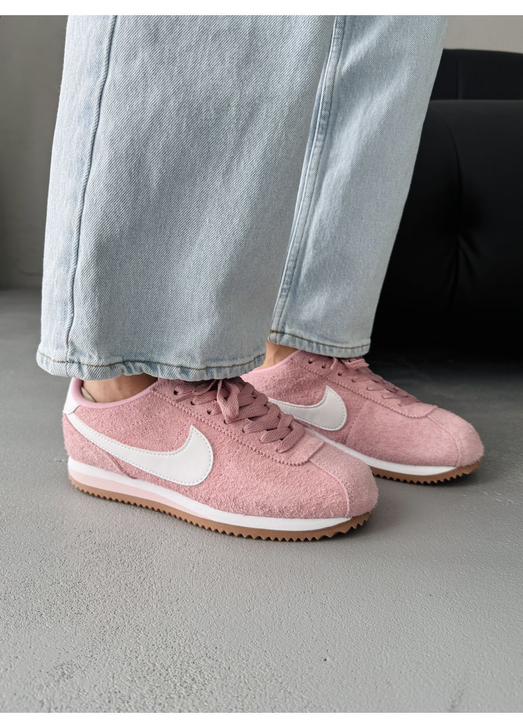 Кроссовки женские Nike Cortez Vintage Suede Pink | Найк Кортез розовые демисезоны (371276886)