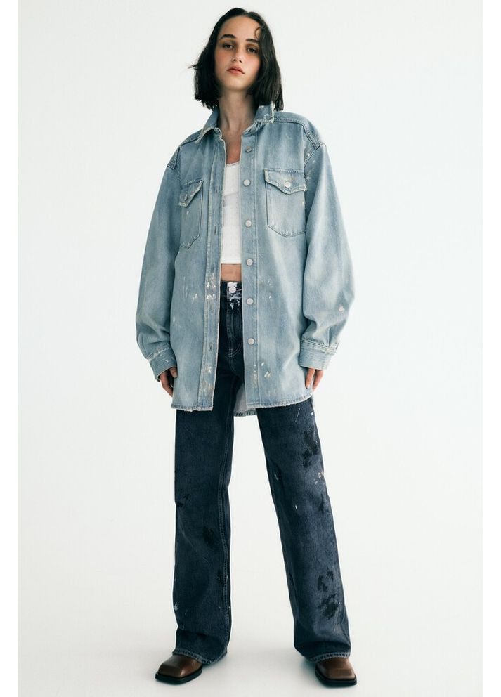 Голубая демисезонная джинсовая куртка 6045/207 Zara