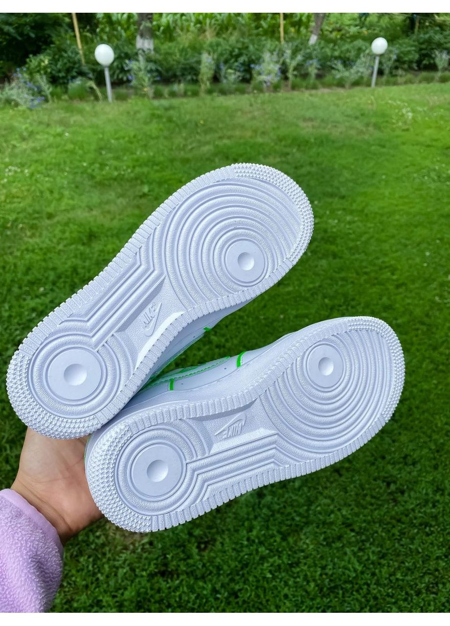 Сірі Осінні кросівки чоловічі nike air force 1 low white green найк аір форс 1 преміум No Brand