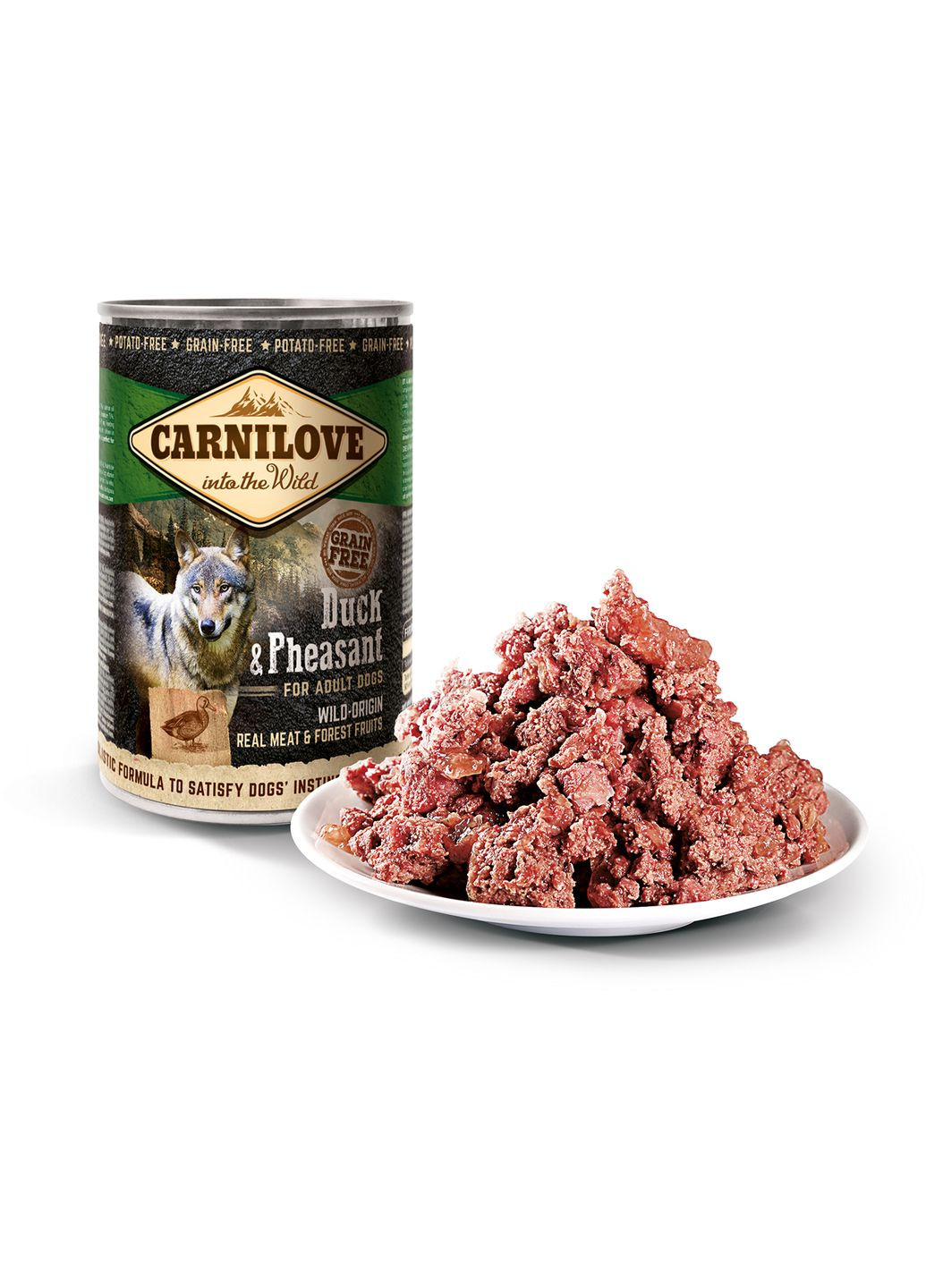 Вологий корм для собак Dog k з качкою та фазаном 400 г (8595602529230) Carnilove (364789116)
