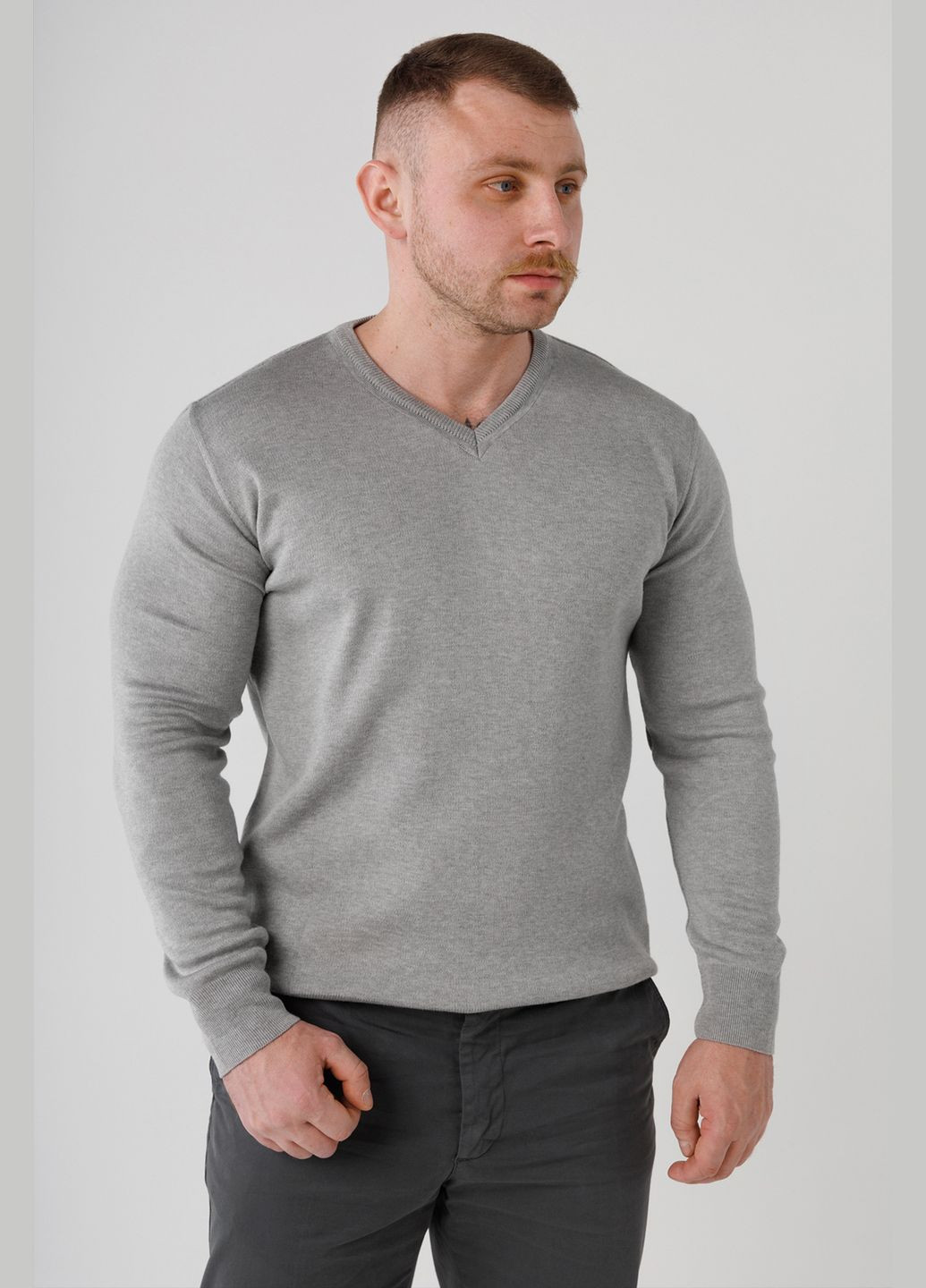 Светло-серый демисезонный пуловер пуловер Akin Trico