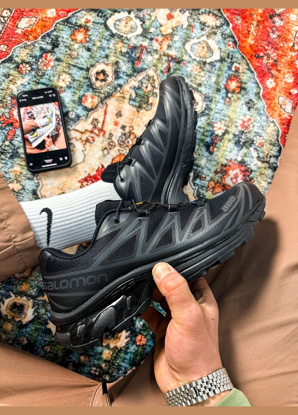 Чорні всесезон кросівки чоловічі і жіночі salomon xt-6 adv dover black | саломон хт-6 чорні No Brand