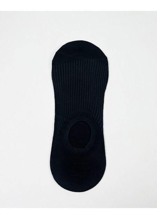 Чёрные бамбуковые носки-следствия в рубчик Magnet однотонные (366740967)