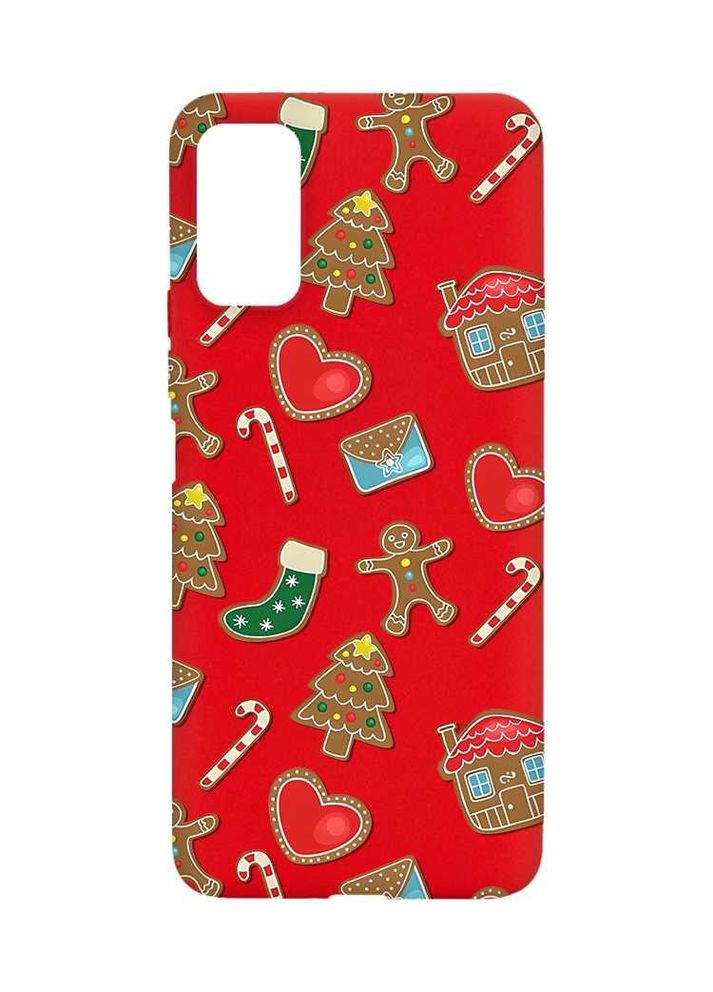 Матовий червоний чохол на Xiaomi Redmi Note 11 4G Різдвяний фон (принт 181) Creative (362966726)