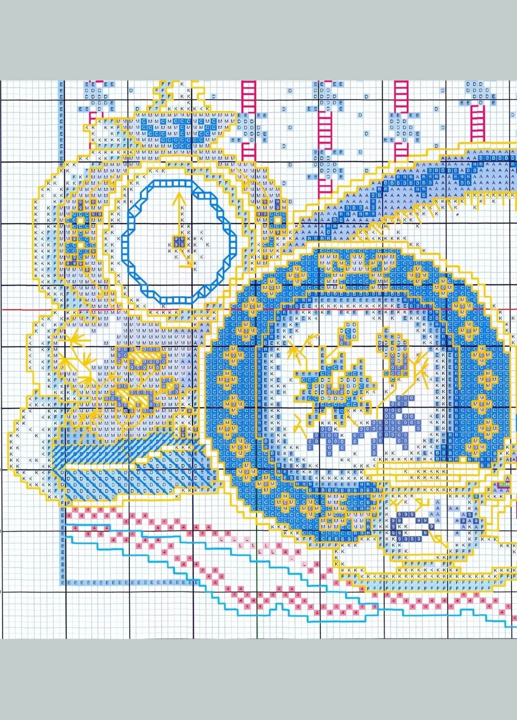 Набір для вишивання за нанесеною на канву схемою "Flowers in celadon vase". AIDA 14CT printed 37*27 см Joy Sunday (313614458)