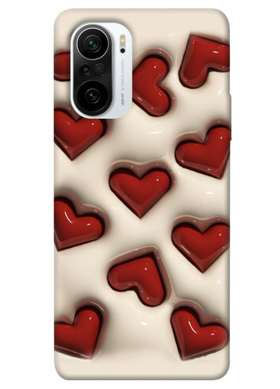 Чехол с принтом для Xiaomi K40, K40 Pro+, Poco F3 для Сяоми, ксиоми редми К40, К40 об+, поко Ф3 Выпуклые сердца No Brand (338611434)