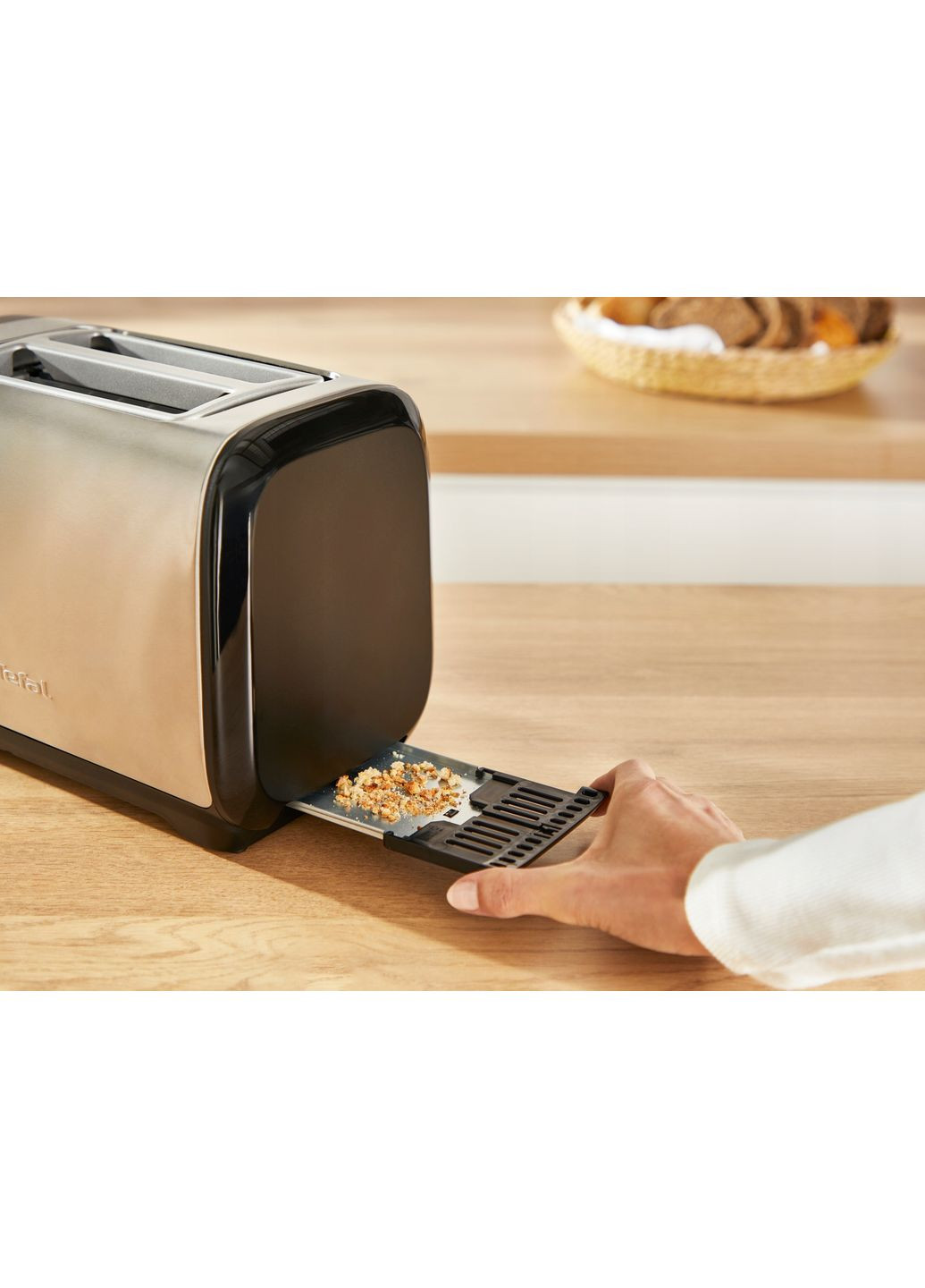 Тостер Subito 1100Вт, размораживание, щипцы, нерж. сталь, черный Tefal (362668776)