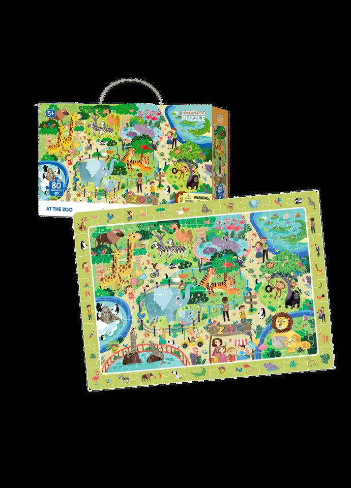 Пазл обучающий DoDo "Зоопарк" 300259, 80 деталей No Brand (330602924)