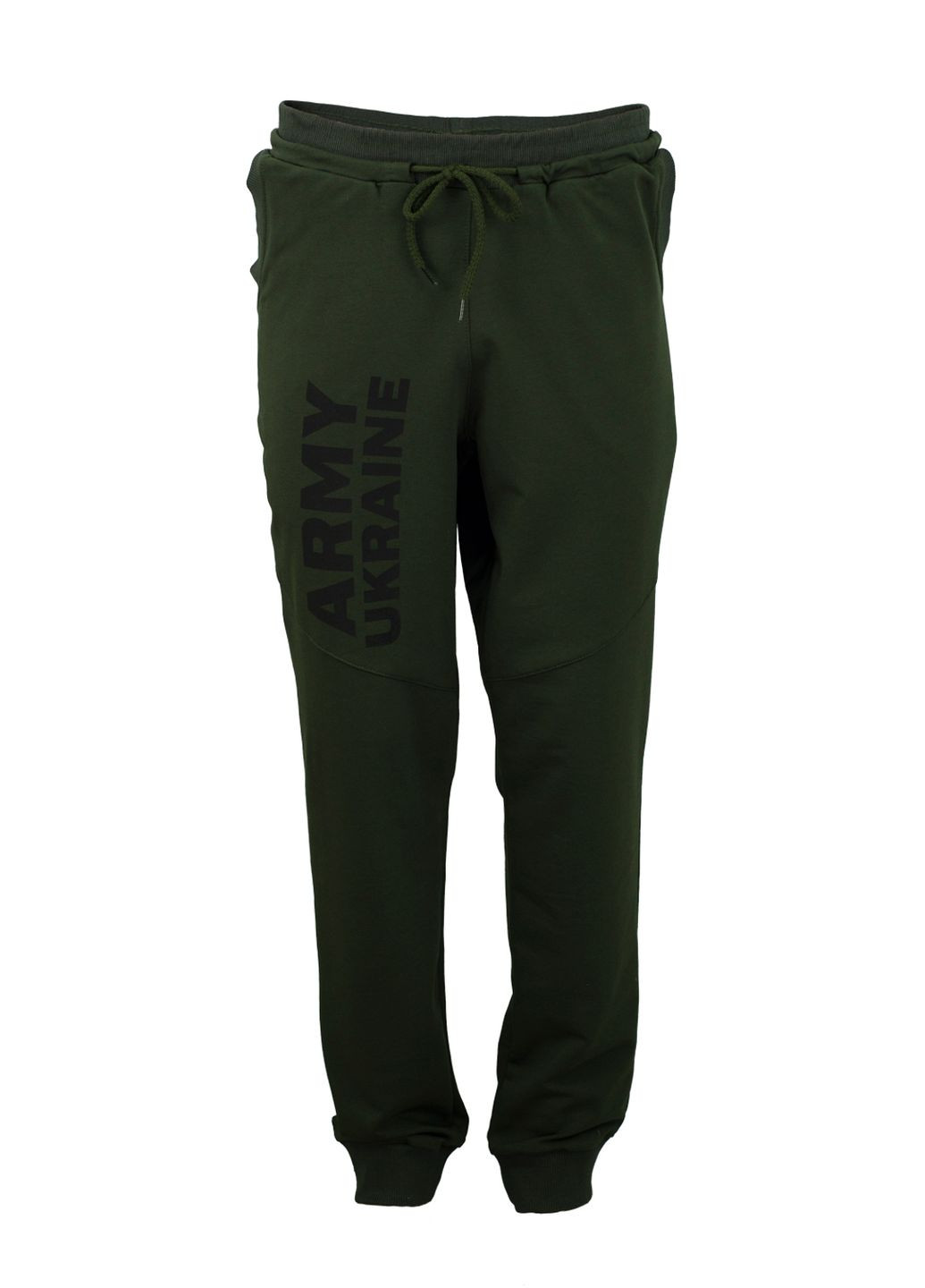 Костюм спортивний чоловічий Макс двонитка/рибана з принтом ARMY UKRAINE хакі. шовкографія р.M 4PROFI (316090849)