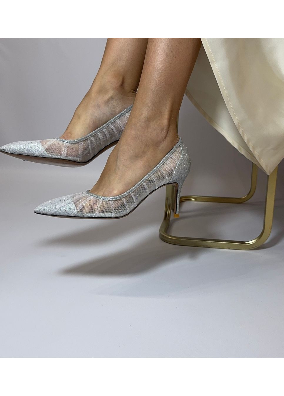 No Brand Женские туфли праздничные с глиттером, Серебро цвет лодочки серебряный з текстиль, — лето (351394493)