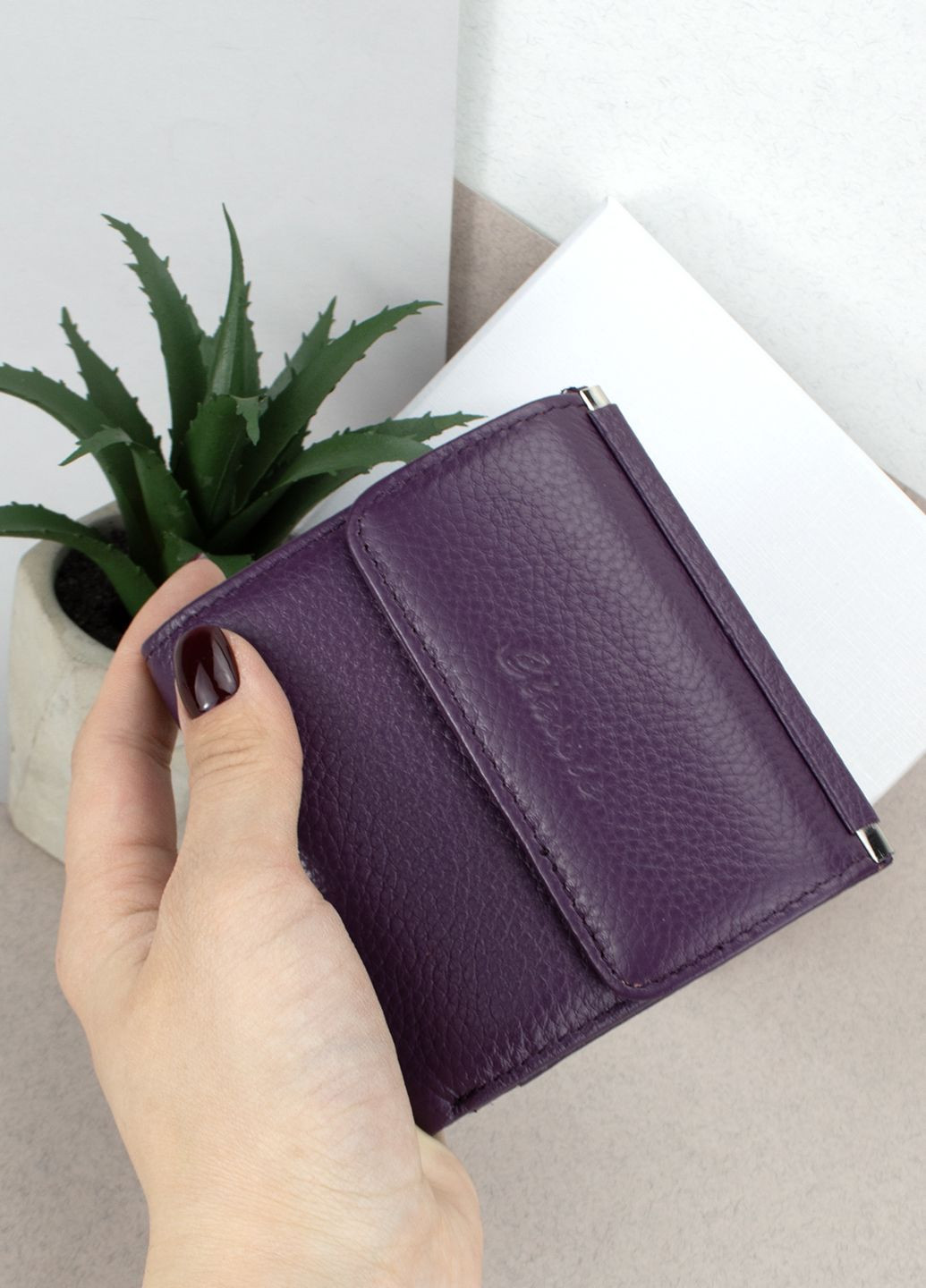 Жіночий шкіряний гаманець Classic 8848A-4 маленький фіолетовий Fernando (279769364)