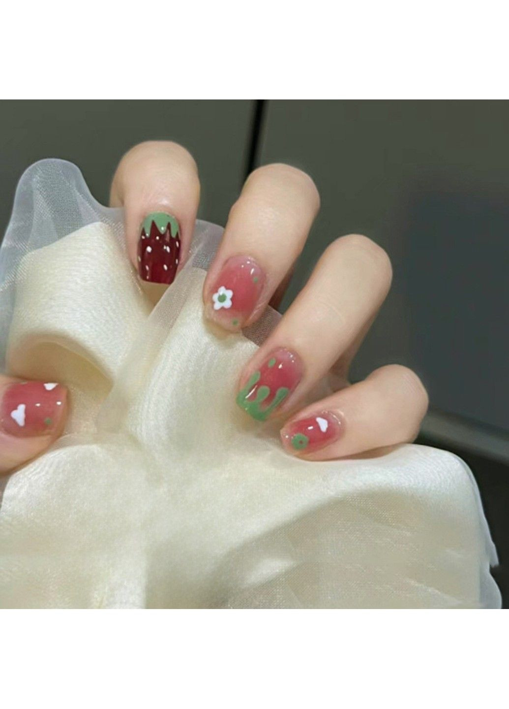 Накладные ногти с клеем 13441 Розовый 24 шт (A9880) Nails (308864028)