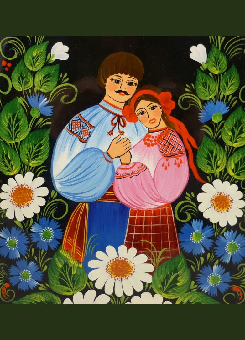 Піднос з Петриківським розписом Залицяння () Гранд Презент (282738057)