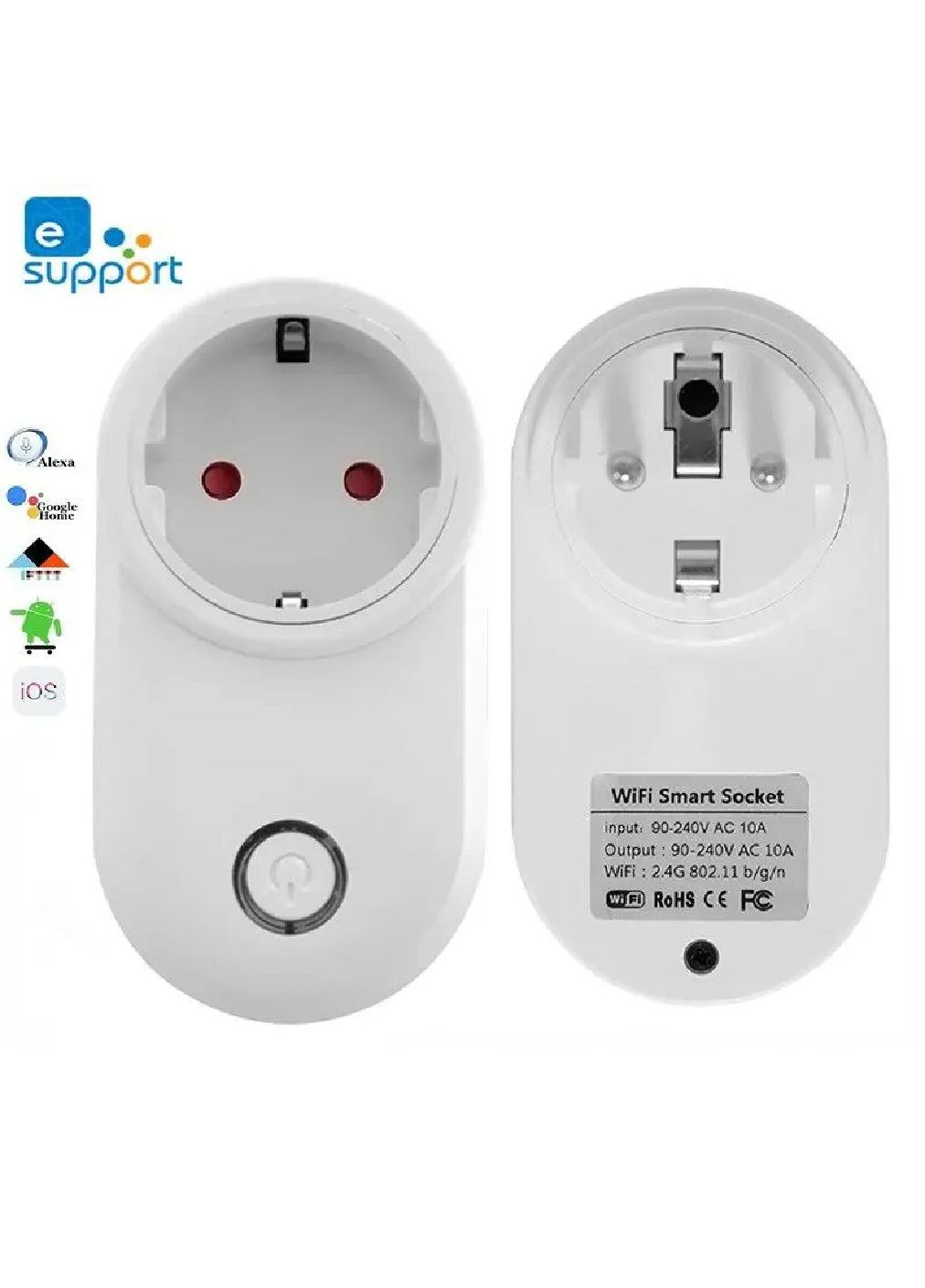 Розумна розетка з Wi-fi керуванням через додаток захистом від перевантаження перегріву живленням від мережі 10A (481057-Prob) Unbranded (352390138)