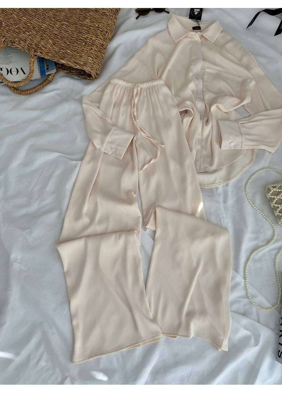 ✨ Стильний костюм із жатого шовку — для твоїх яскравих моментів! Розмірна сітка в описі DK/DL Мода без кордонів (364965771)