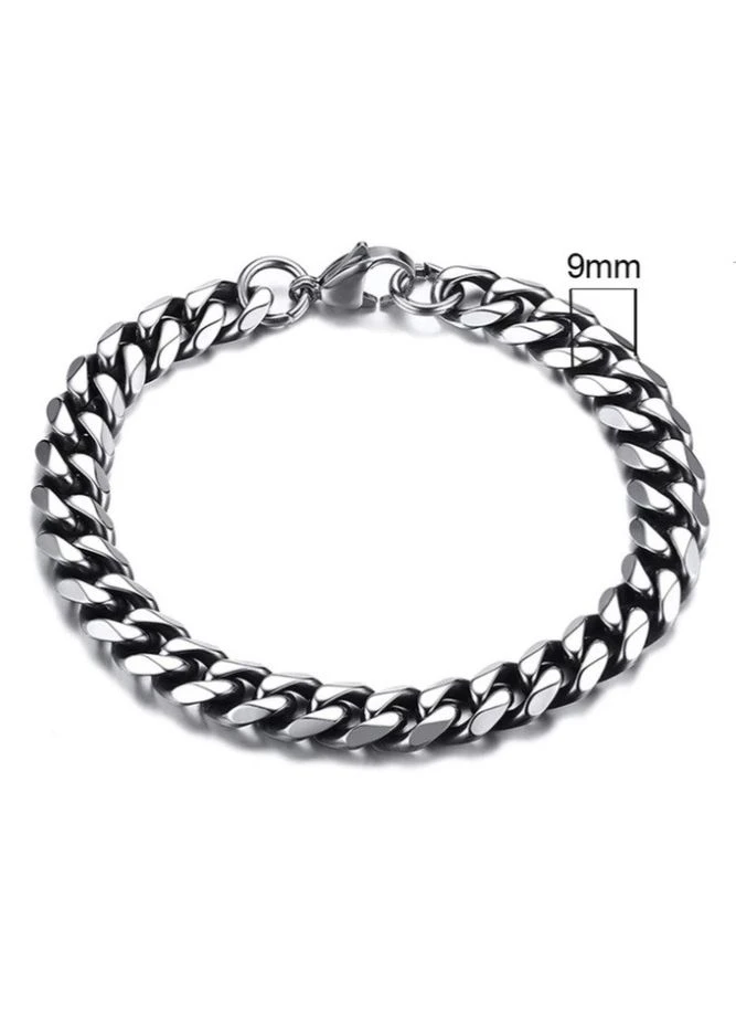 Браслет из нержавеющей стали ширина 9 мм длина 21 см No Brand (385804719)